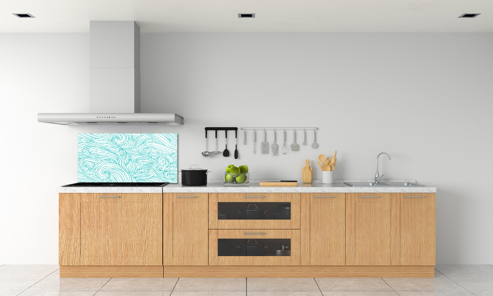 Kitchen splashback Blue waves