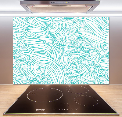 Kitchen splashback Blue waves