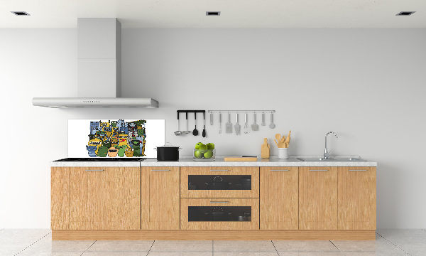 Glass splashback Crazy monsters