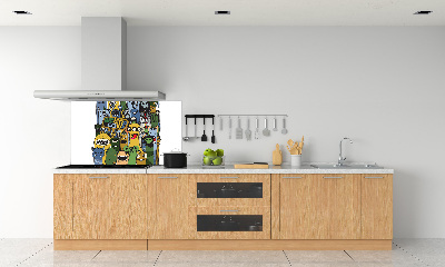 Glass splashback Crazy monsters