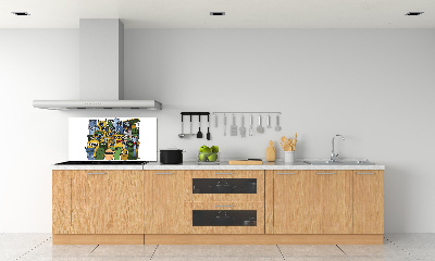 Glass splashback Crazy monsters