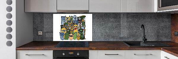 Glass splashback Crazy monsters