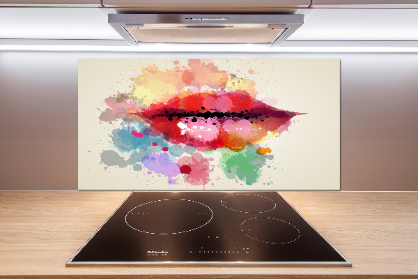 Kitchen splashback Colorful lips