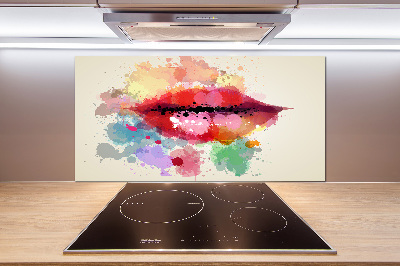 Kitchen splashback Colorful lips