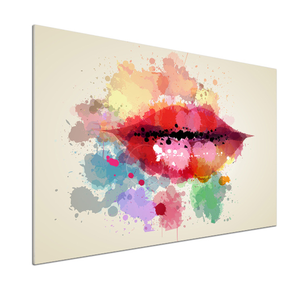 Kitchen splashback Colorful lips