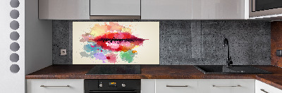 Kitchen splashback Colorful lips