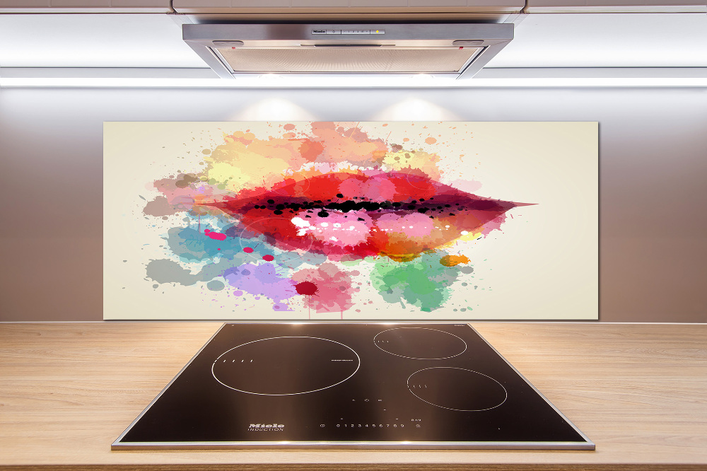 Kitchen splashback Colorful lips