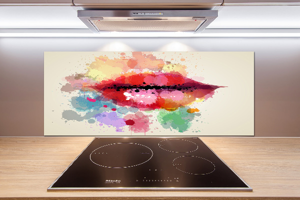 Kitchen splashback Colorful lips