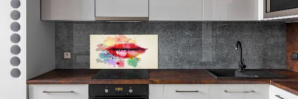 Kitchen splashback Colorful lips