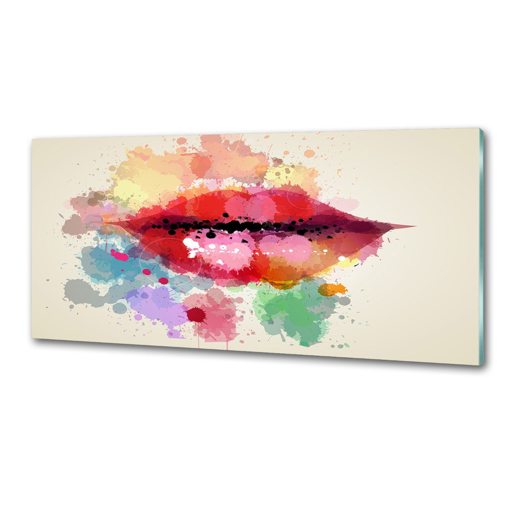 Kitchen splashback Colorful lips