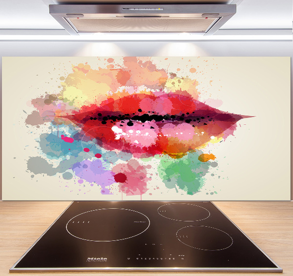 Kitchen splashback Colorful lips