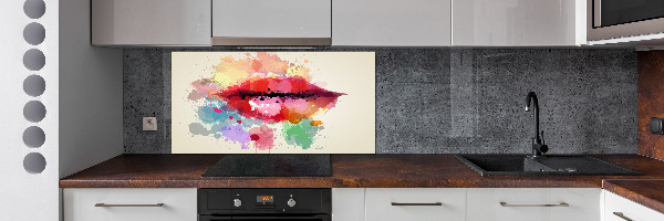 Kitchen splashback Colorful lips