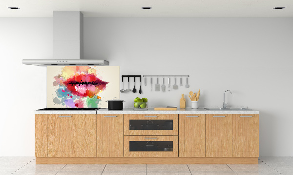 Kitchen splashback Colorful lips