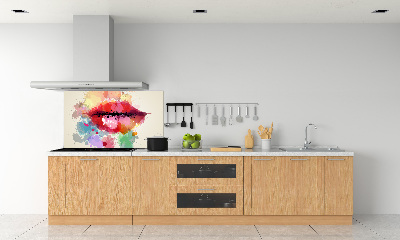 Kitchen splashback Colorful lips