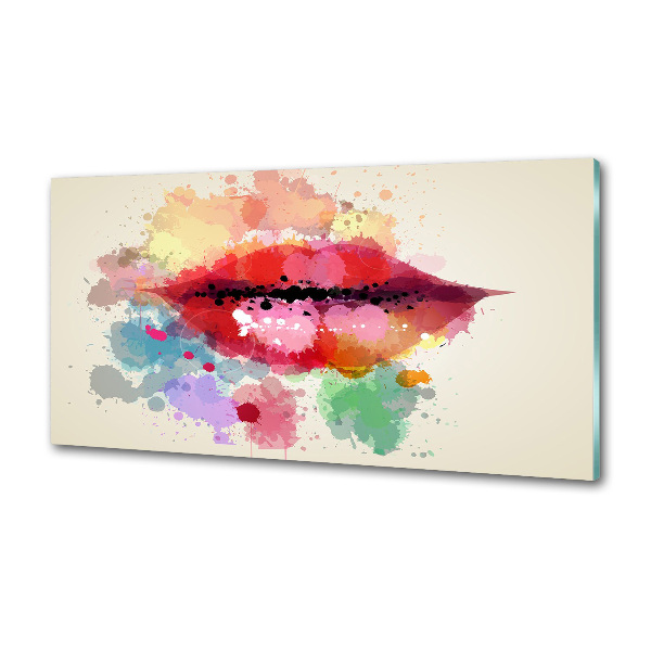 Kitchen splashback Colorful lips