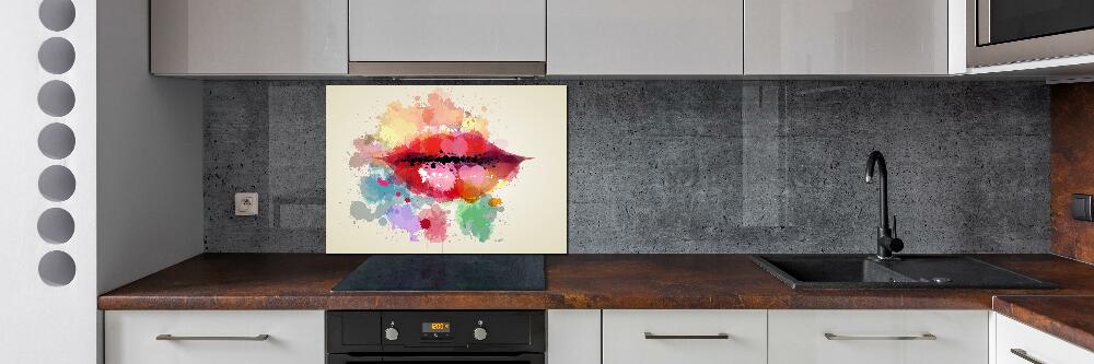 Kitchen splashback Colorful lips