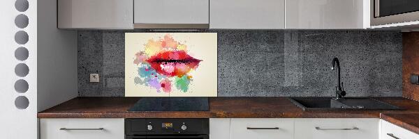 Kitchen splashback Colorful lips