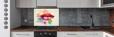 Kitchen splashback Colorful lips