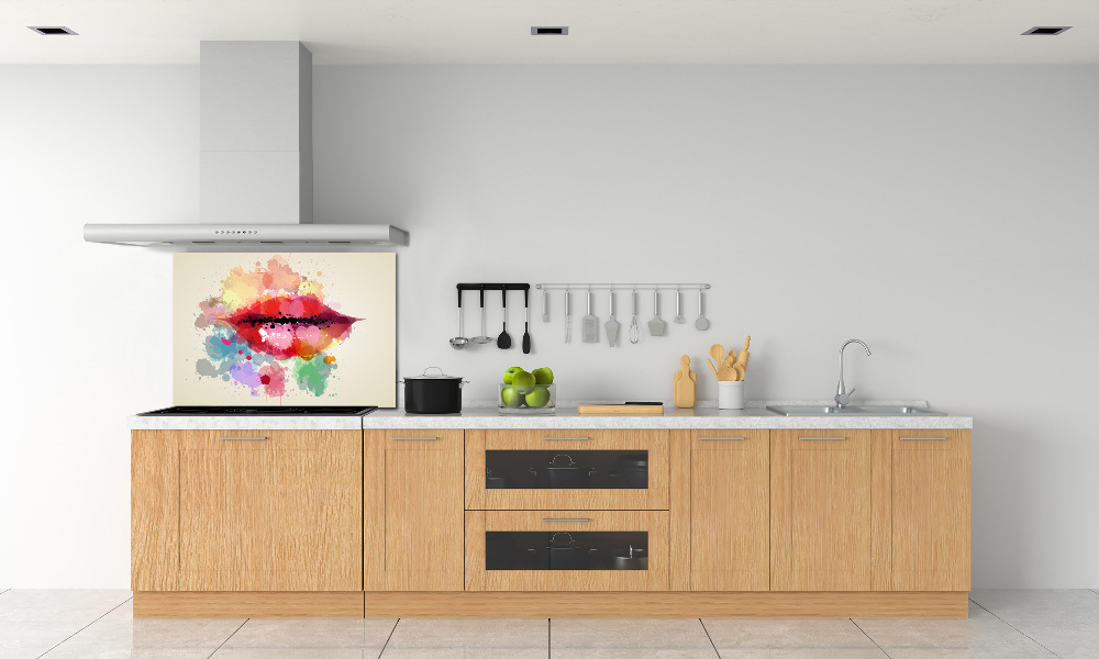 Kitchen splashback Colorful lips