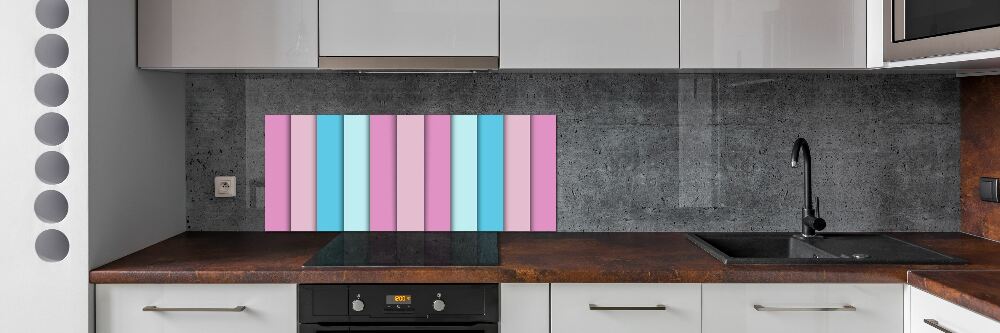 Splashback panel for kitchen Colorful stripes