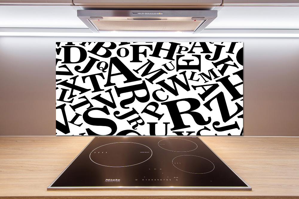 Hob splashback Alphabet