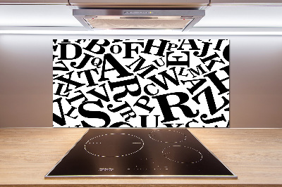 Hob splashback Alphabet