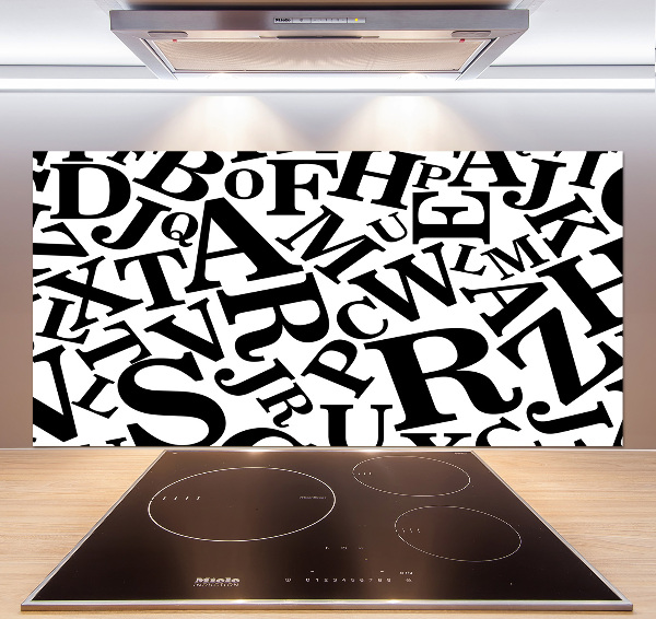 Hob splashback Alphabet