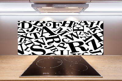 Hob splashback Alphabet