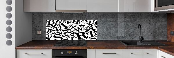 Hob splashback Alphabet