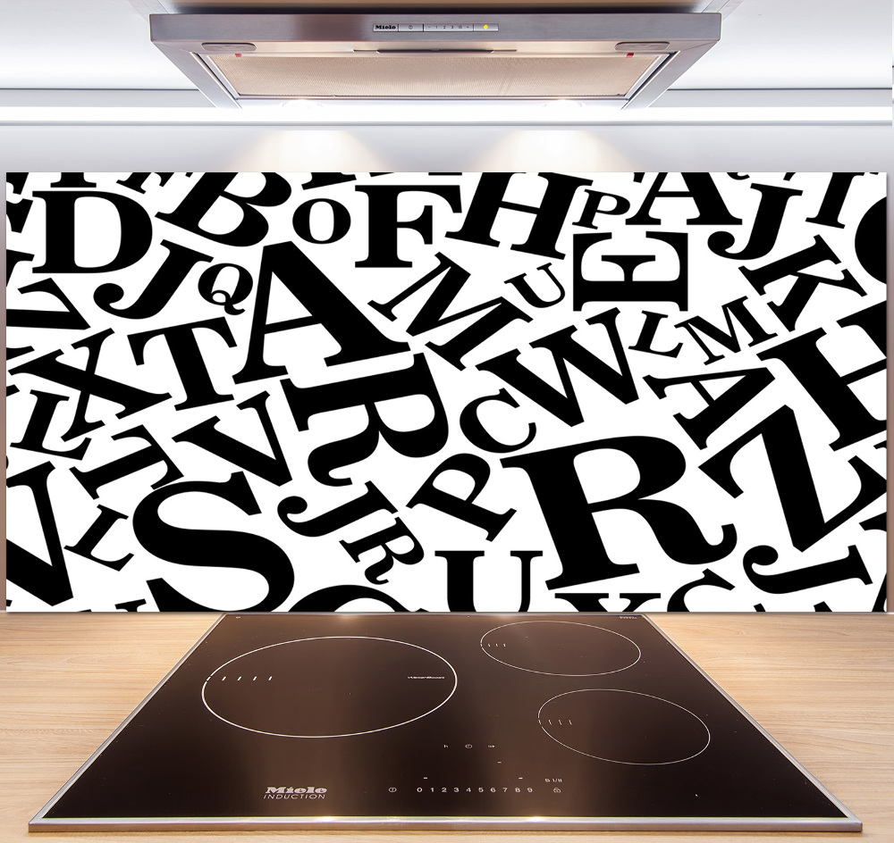 Hob splashback Alphabet