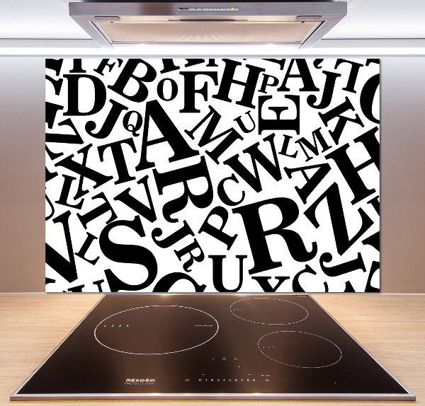 Hob splashback Alphabet