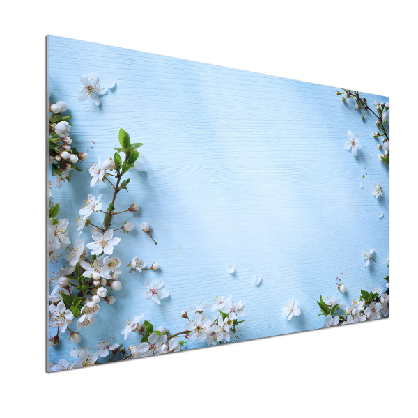 Cooker splashback Cherry background flowers