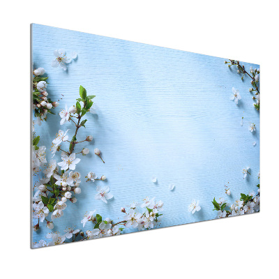 Cooker splashback Cherry background flowers