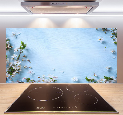 Cooker splashback Cherry background flowers