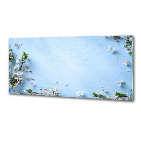 Cooker splashback Cherry background flowers