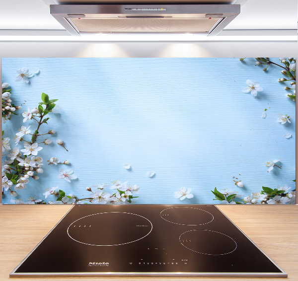 Cooker splashback Cherry background flowers