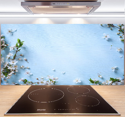 Cooker splashback Cherry background flowers