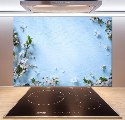 Cooker splashback Cherry background flowers