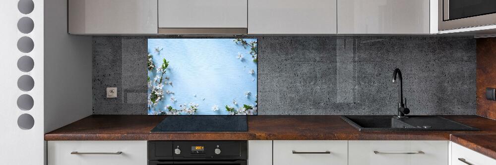 Cooker splashback Cherry background flowers