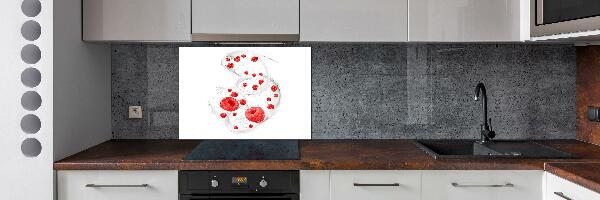 Cooker splashback Raspberries with milk