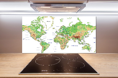 Cooker splashback world map