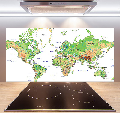 Cooker splashback world map