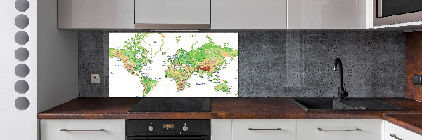 Cooker splashback world map