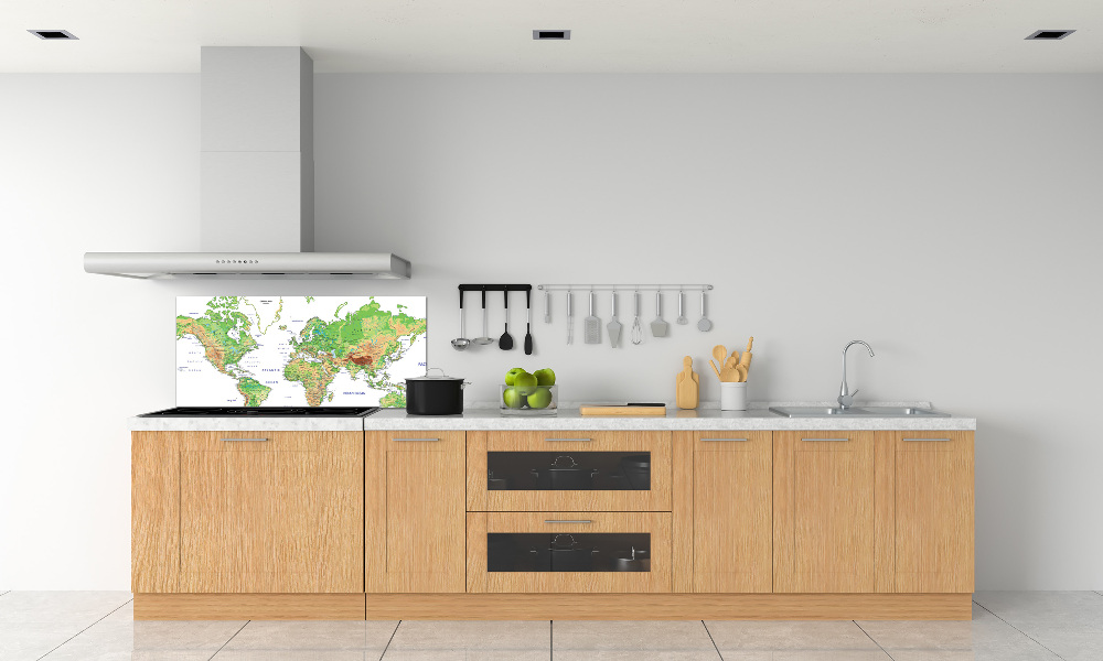 Cooker splashback world map