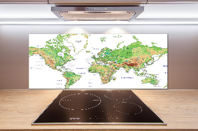 Cooker splashback world map