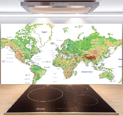 Cooker splashback world map