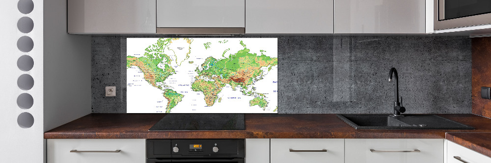 Cooker splashback world map