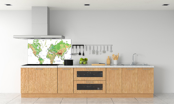 Cooker splashback world map