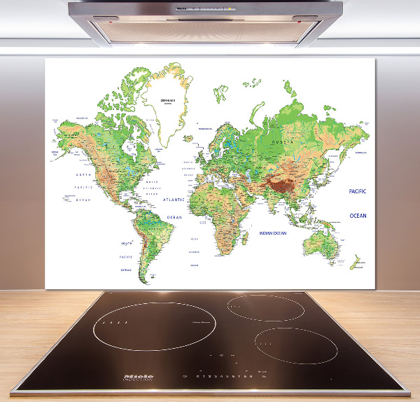 Cooker splashback world map