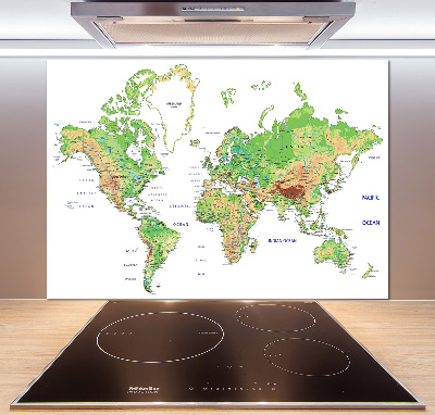 Cooker splashback world map